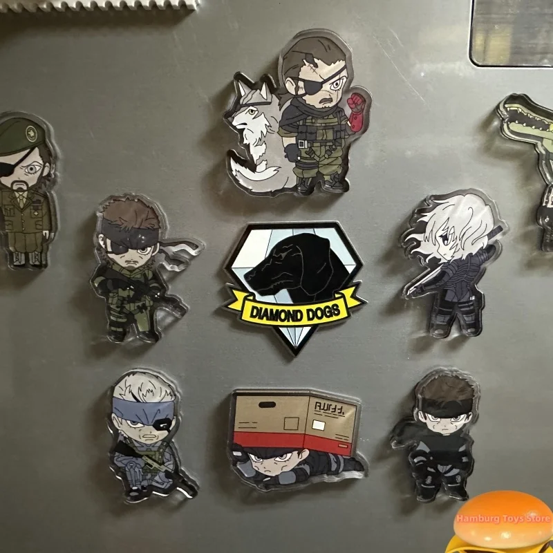 In Stock Metal Gear Solid Mgs Snake Thunder Walkie-Talkie Avatar Pixel Wind Refrigerator Sticker Magnet Luminous Light