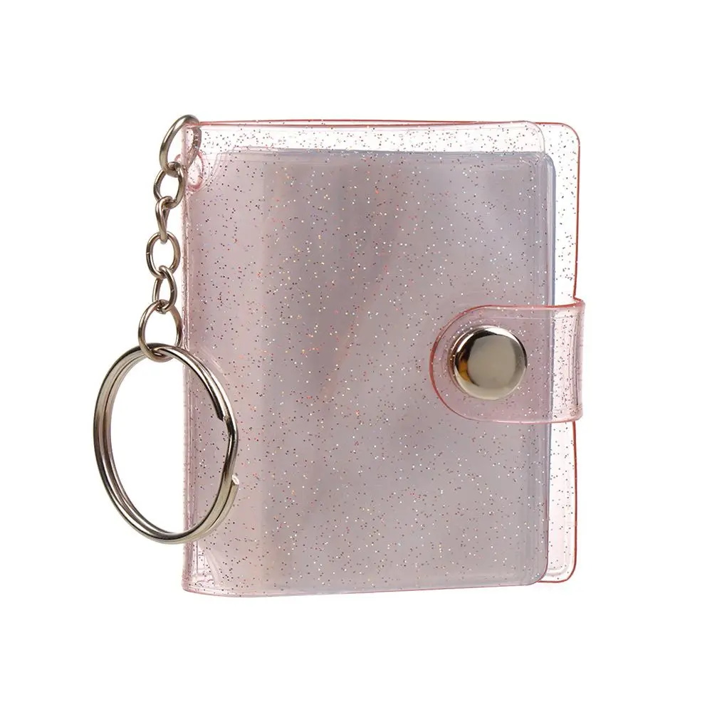 1PC Pockets Key Chain Accessories Portable Mini Photo Albums Photos Holder For Photos Cards 2 Inch