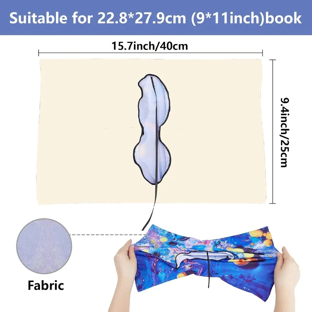 Tree Stretchable Book Cover Forest Washable Reusable Large Nylon Book Protector Elastic Notebook Wraps Suitable for 9 x 11in