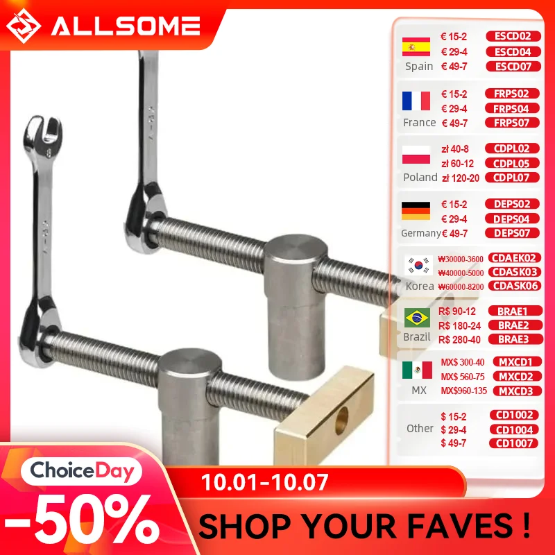 19/20mm Bench Dog Clamp 3/4 Inch Dog Hole Clamp Woodworking Adjustable Workbench Stop Stainless Steel Brass