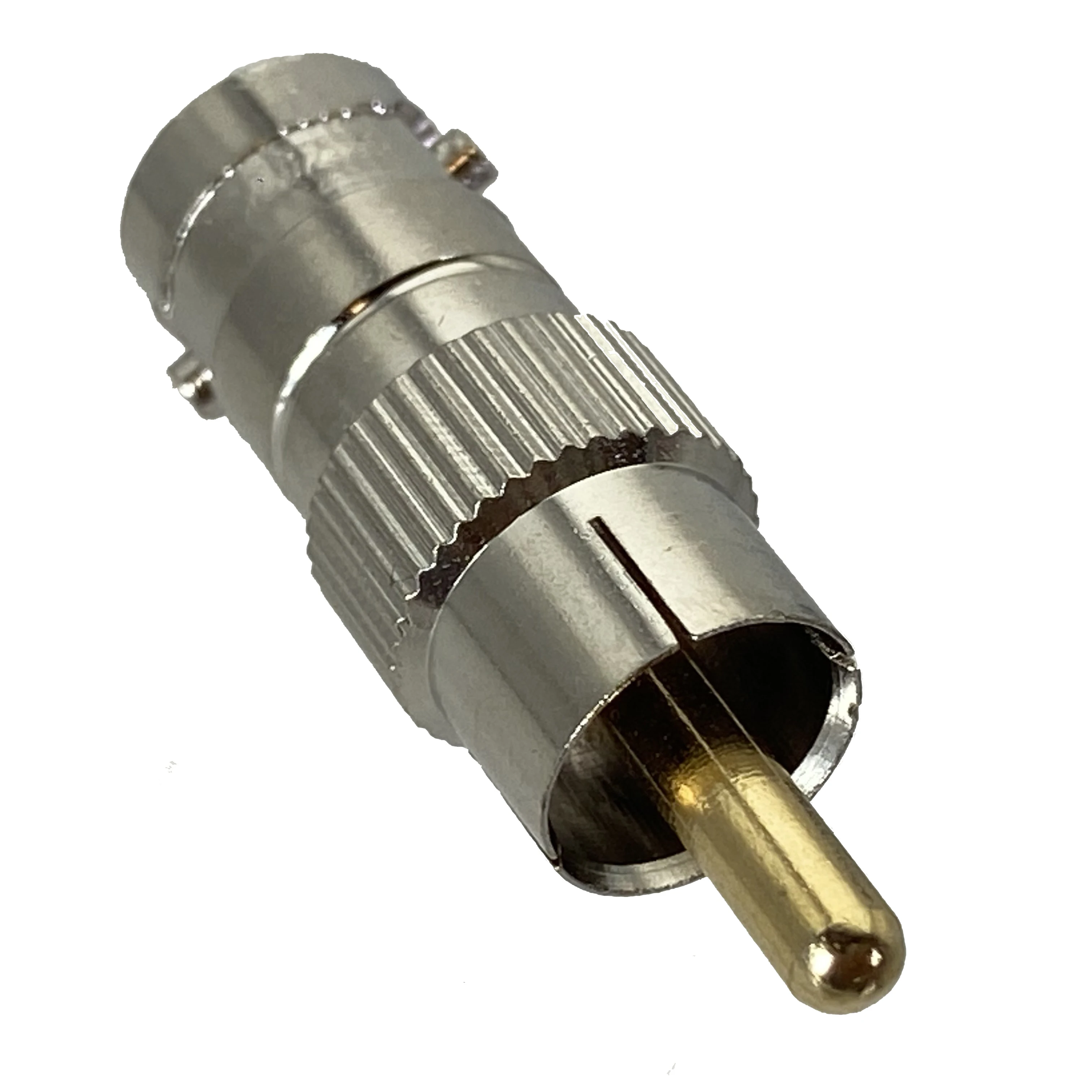 Adaptador BNC hembra jack a RCA TV enchufe macho conector COAXIAL recto RF terminales de cable