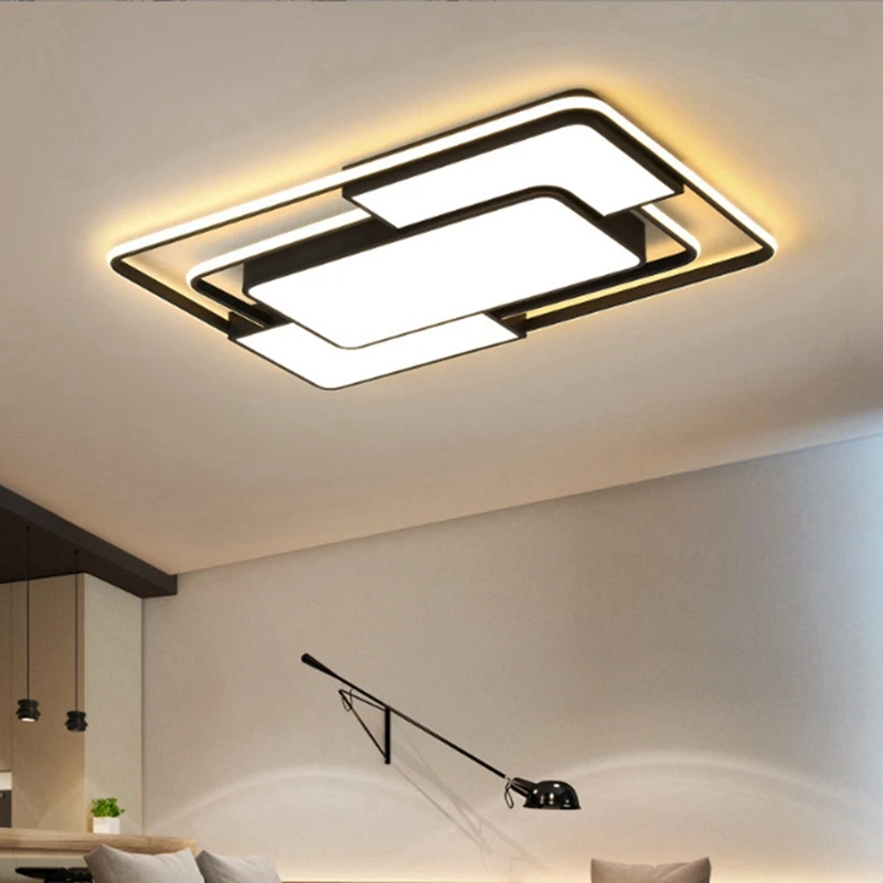 

Modern Living Room Ceiling Lamp Simplicity Rectangle Intelligent LED Indoor Decorate Luminaires Bedroom Apartment Chandelier