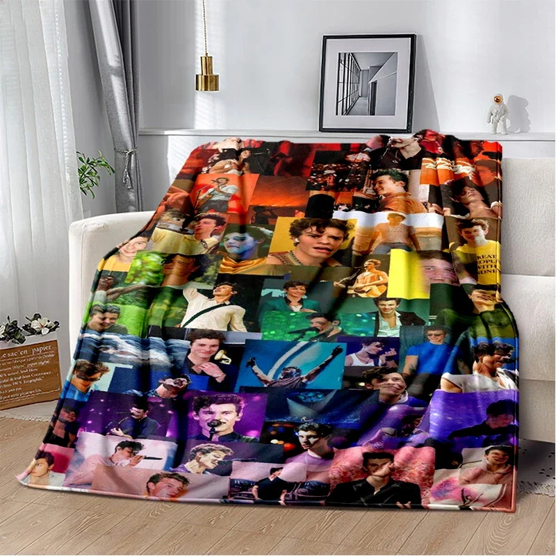 3D Shawn Mendes Handwritten Singer Soft Plush Blanket,Flannel Blanket Throw Blanket for Living Room Bedroom Bed Sofa Kid Gift