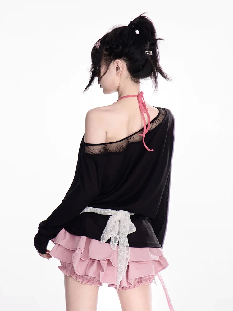 Women Skirt Fashion Sweet Ballet Style Y2k Girl Pink Bud Mini Skirt High Waist Heart Buckle Bow Fluffy Pleated Short Skirt Women