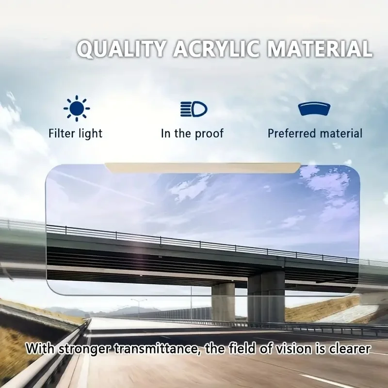 Anti - Glare Polarized Car Sun Visor Extender: Acrylic, blocks stray light/UV, reduces snow blindness, easy - install for all ve
