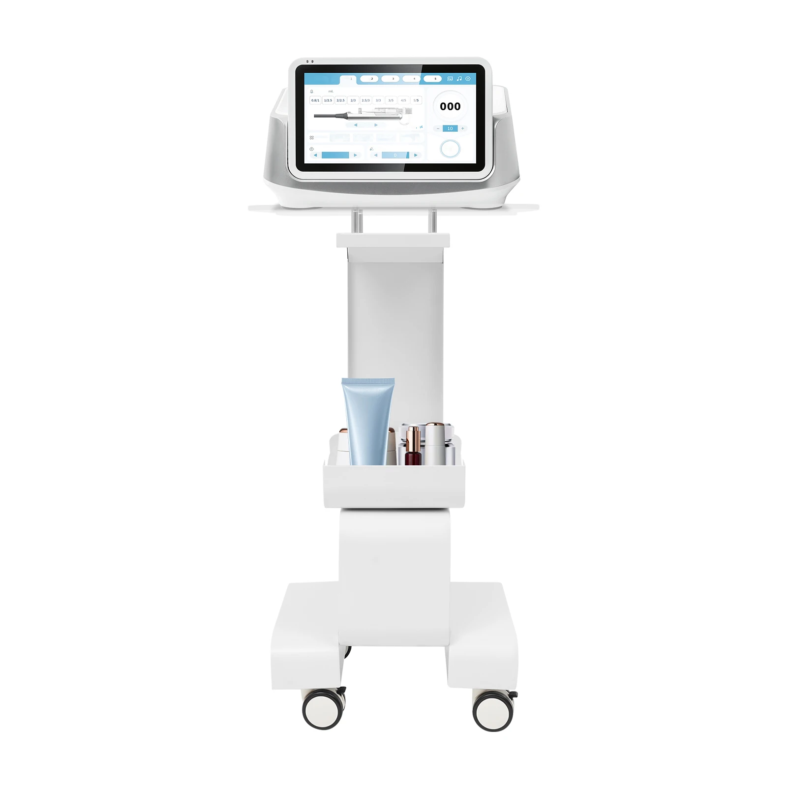 عربة دوارة لصالونات التجميل بطبقتين، عربة حامل آلة التجميل في المنتجعات الصحية، حركة مرنة، لصالونات التجميل ومتجر التجميل والمستشفيات #3