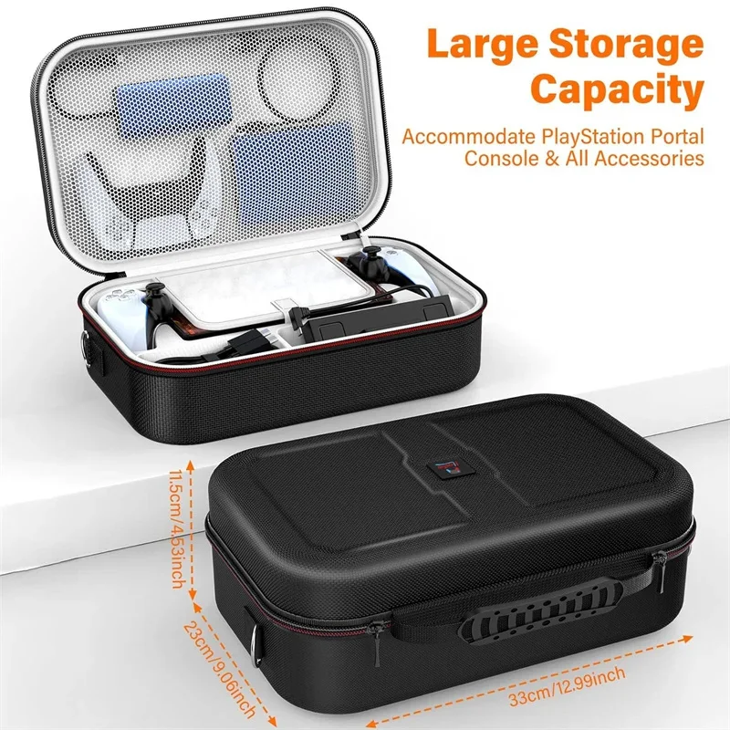 Suitability PS5 Portal Case Carrying Case for PlayStation Portal, Large Capacity Storage Case for Accessories Shell and Keycap