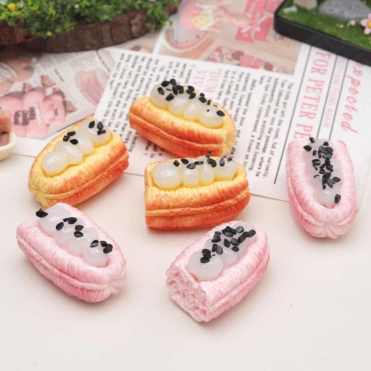 Simulated Foods Resin Cabochon 10pcs 3D Fried Bread Stick Craft for DIY Decoration Accessories Wholesale Ornament Bulk Supplier