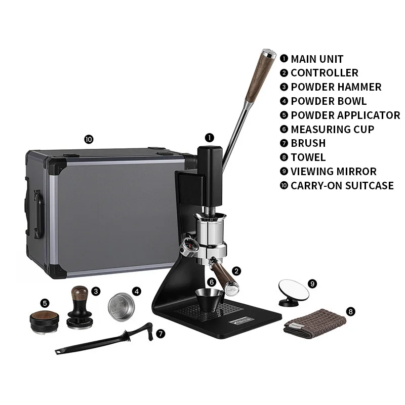 S7 Manual Coffee Press: Portable Suitcase-Style, Professional Coffee Tool, Espresso Series, Variable-Pressure Extraction