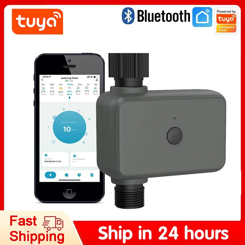 

Tuya Smart Bluetooth Garden Water Timer Rain Delay Programmable Irrigation Timer with Automatic and Manual Watering Hub Require