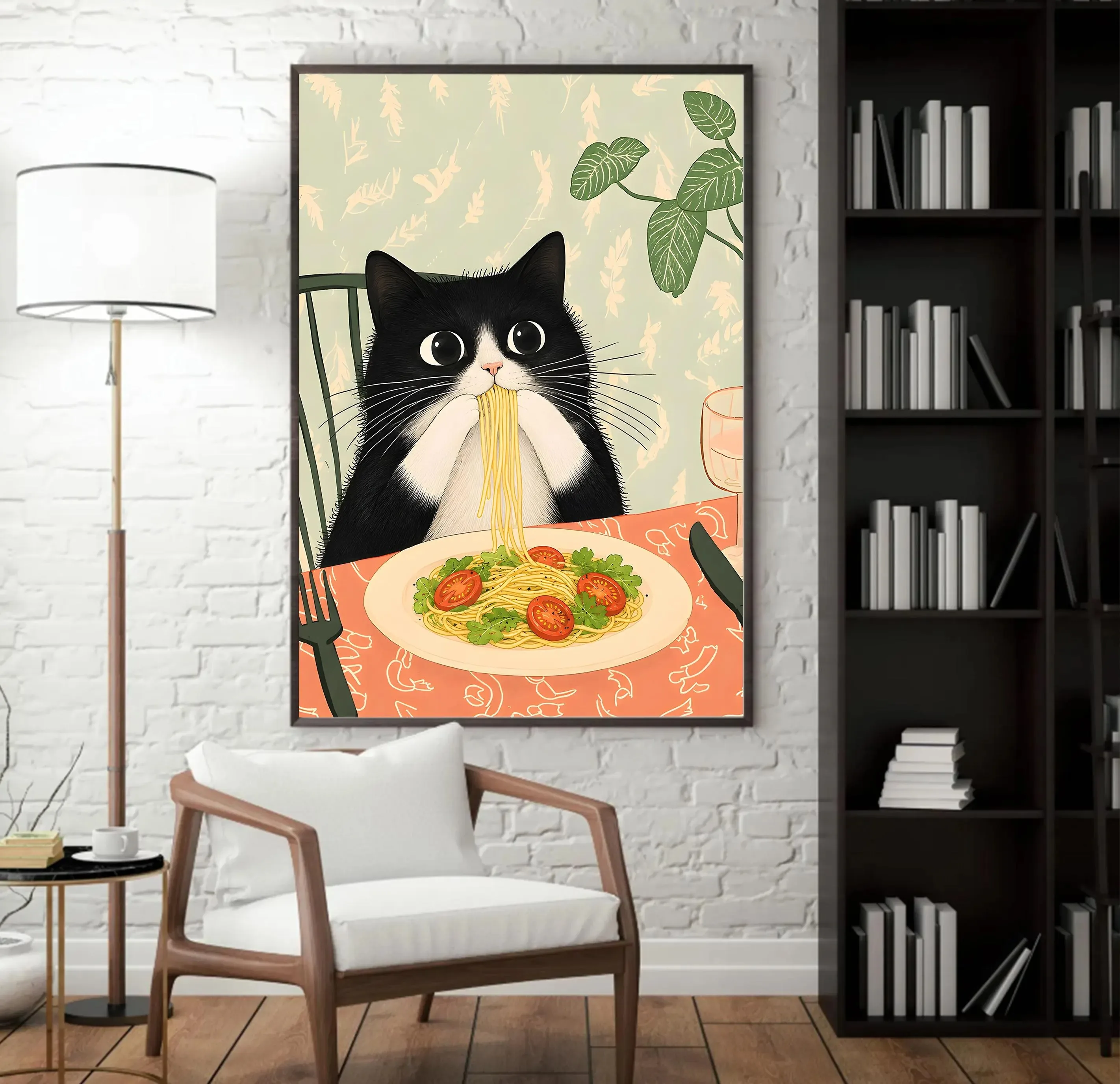 Cute Cat Dog Duck Tiger Leopard Wall Art Canvas Painting Retro Cartoon Animal Poster Print For Living Room Kids Room Home Decor