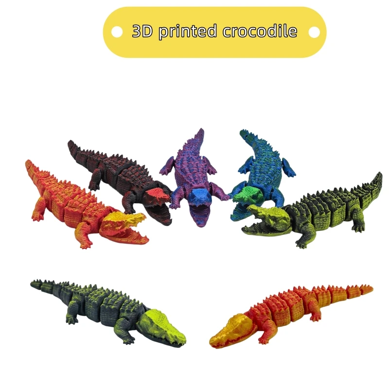 3pcs/5pcs Crocodile, Realistic Design, Movable Joints, Openable Mouth, Suitable for Home, Store, Office Ornaments, Great Gift