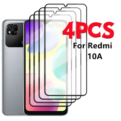 4/3/2/1PCS For Redmi 10A Glass Xiaomi Redmi 10A Tempered Glass Protective Full Cover Glue HD 9H For Screen Protector Redmi 10A