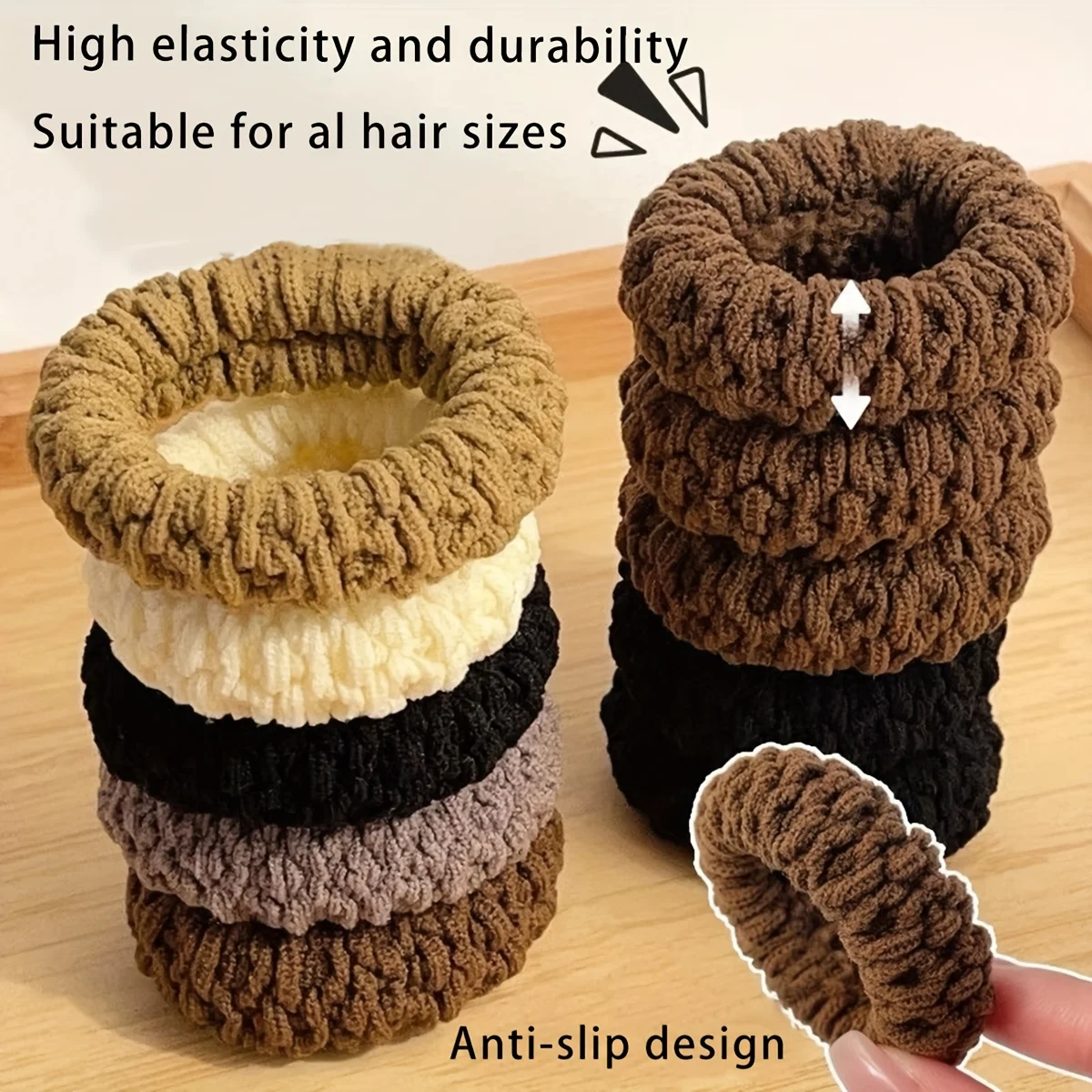 Upgraded Wide And Thick Hair Ties, Fashionable for Ponytails And Buns, Made of Durable Elastic Material That Won'T Dama headband