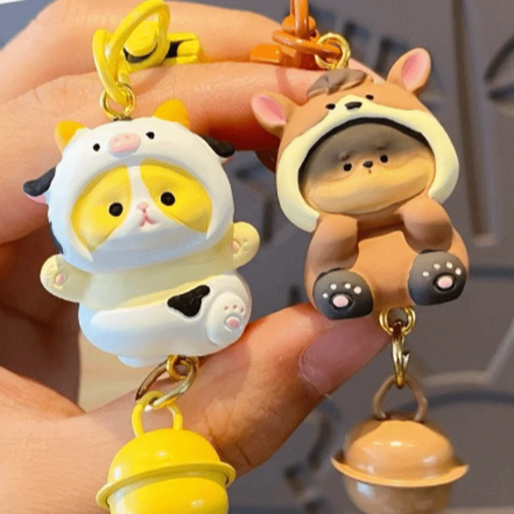 Portable Resin Pet Head Charm Pendant Snap Buckle Pair Set Cartoon Phone Strap Couple Charms Mobile Phone Decor