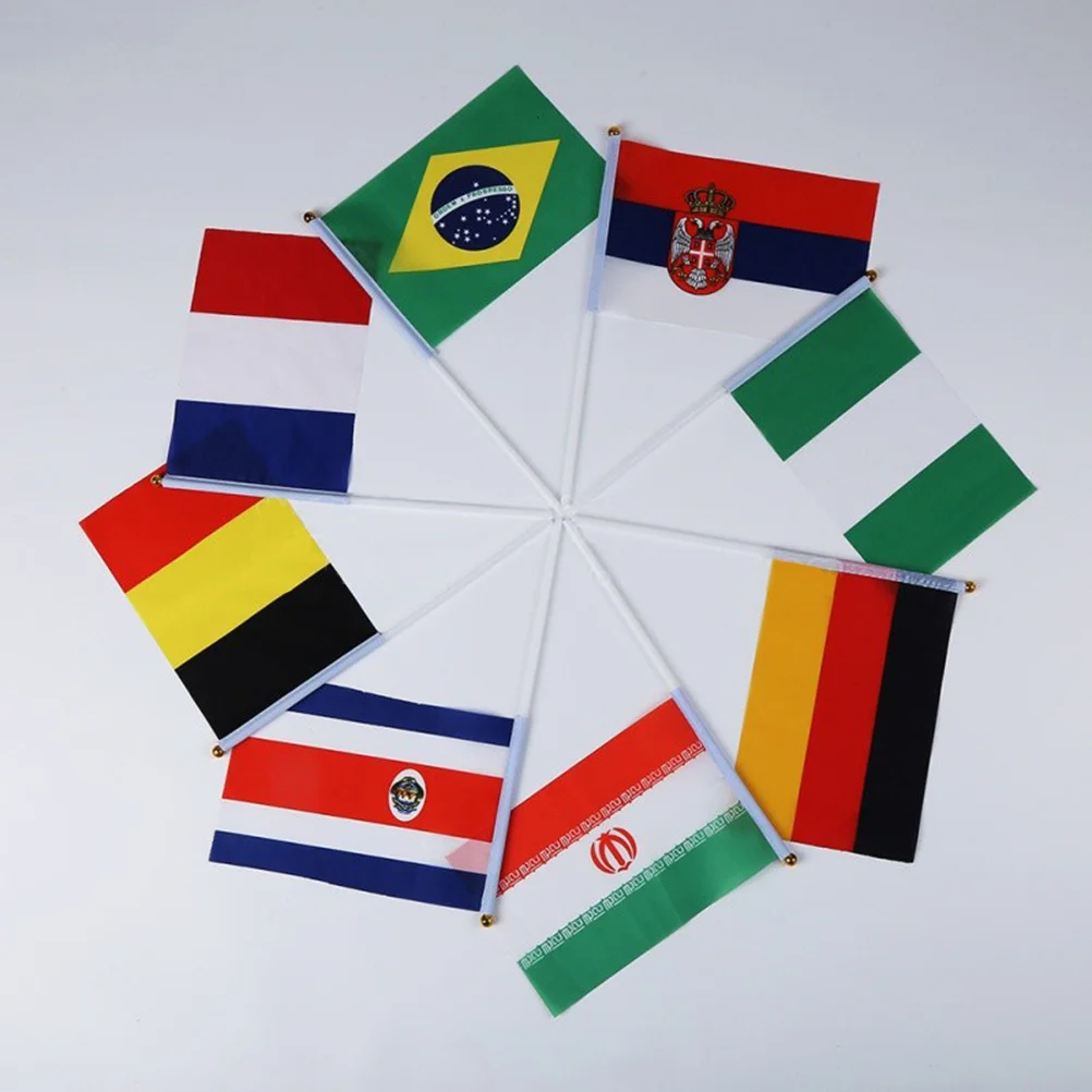 

50 Pcs Decoration Hand Waving Flag Mini National The Banner Held Stick Flags Country