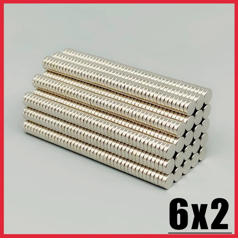 6 x 2 mm Kühlschrankwerkzeug, runde Form, starker Magnet, 50–1000 Stück, Neodym-Magnet, für Zuhause, Küche, Zubehör, Garten, DIY, Basteln – Detail 5