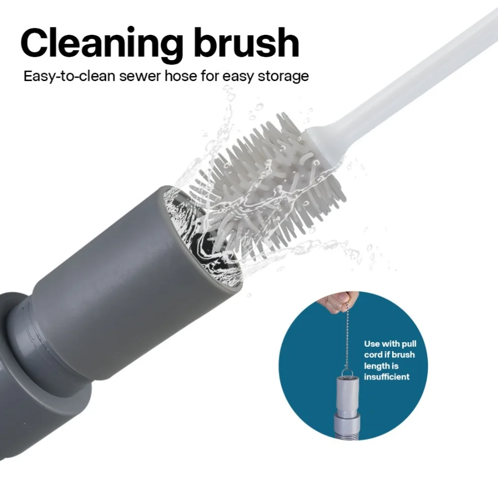 Telescopic RV Sewer Hose Kit Extends to 4m with Dual Waste Water Outlet Adapter Compatible with Most RV Systems