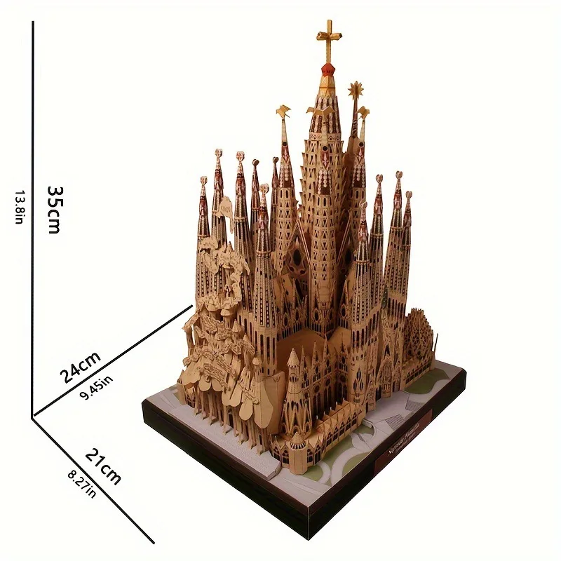 The World Famous Building Spanish Cathedral Sagrada Familia Paper Model DIY Student Handwork