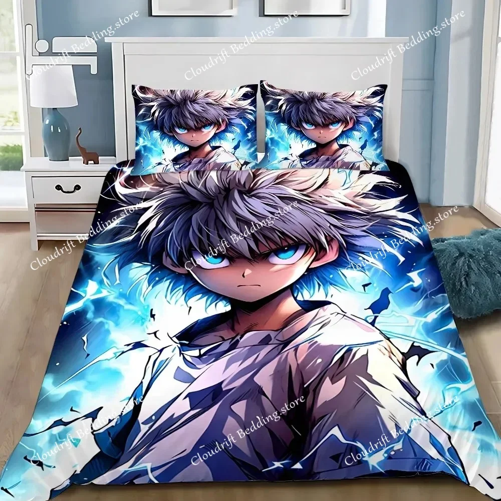 Cartoon Duvet Cover Hunter×Hunter Pillowcase Bedding Set Adult Boys Girls Bedroom Decoration Single Double Size Luxury Gift