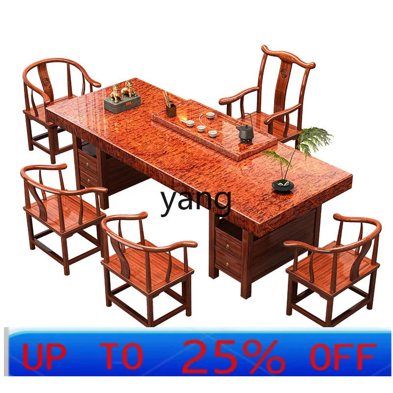 

LTT Chinese Solid Wood Bar Pattern Tea Table Company Household Kung Fu Full Set Storage Office Tea Table