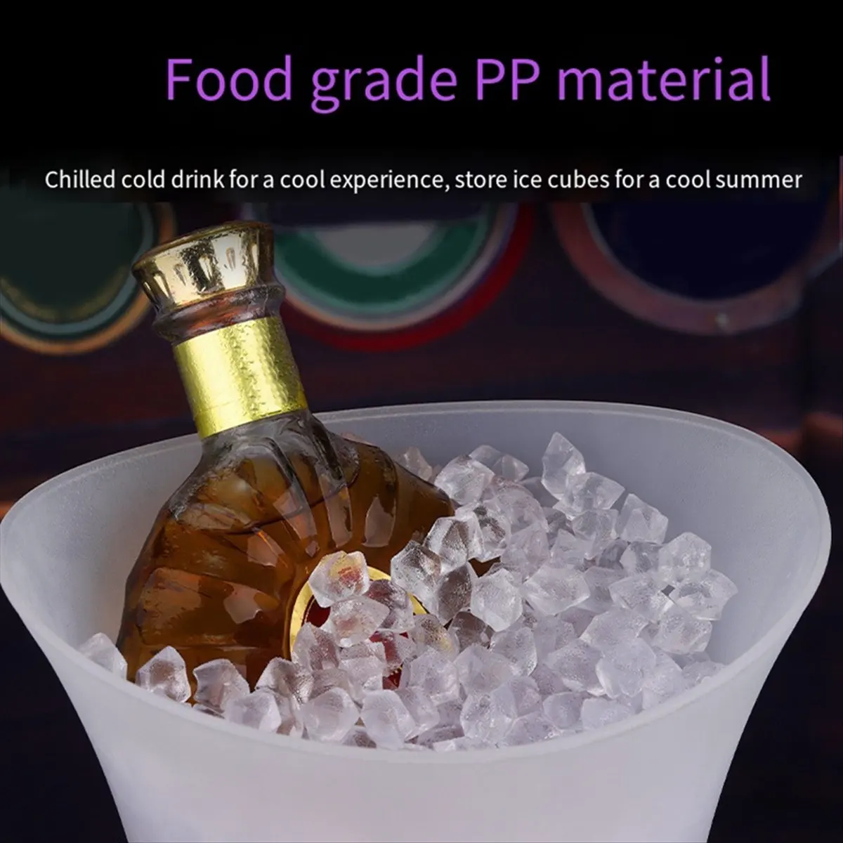 5L RGB LED Ice Bucket with Bluetooth Speaker Waterproof Silicone Light Up Champagne Beer for Bars Nightclubs Night Party