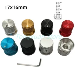 1pc 17X16mm Black Silver Blue Gold Aluminum Alloy Potentiometer Switch Control Cap Volume Audio Electric Knobs Screw Type