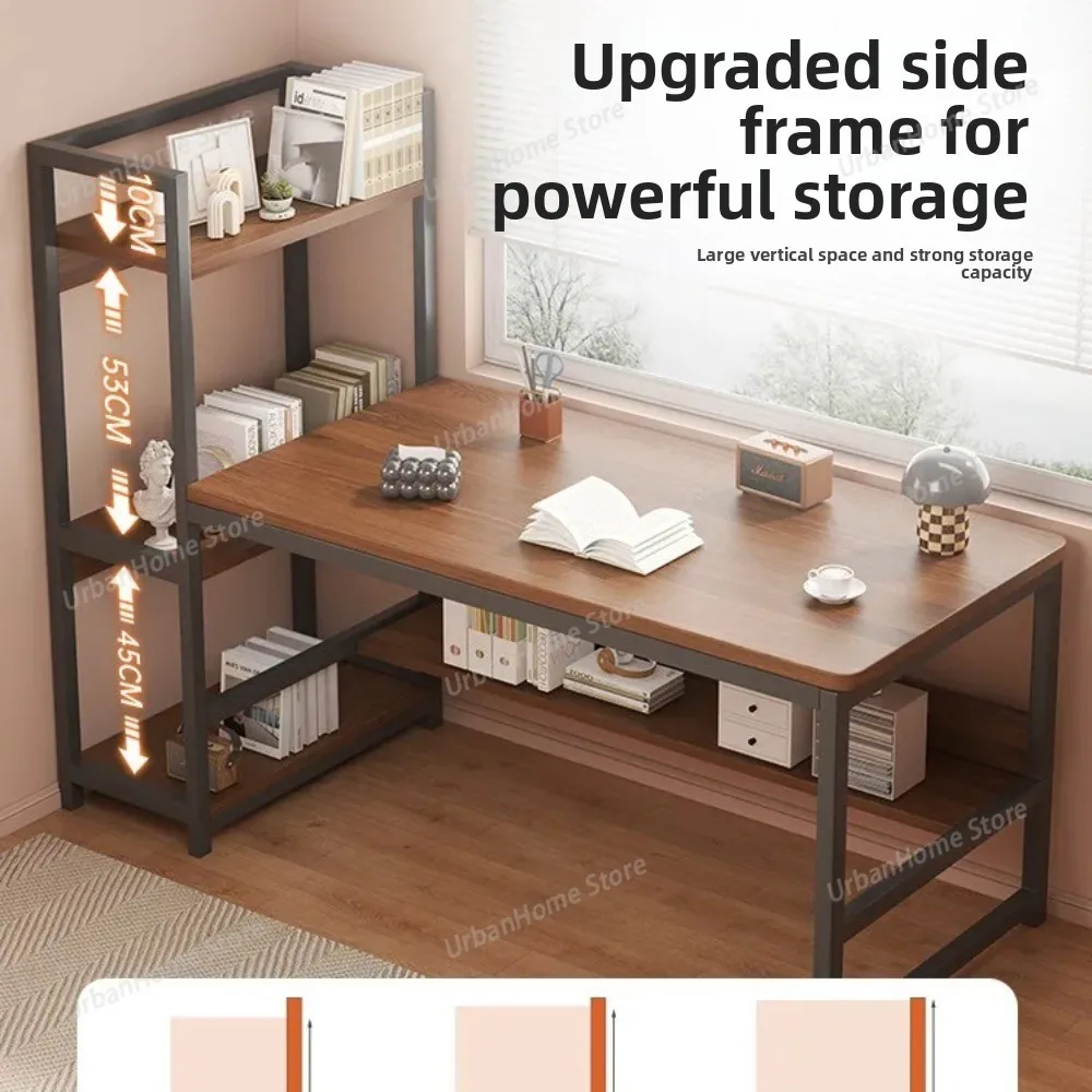 L Shaped Computer Desk With Side Storage Bag Wood Corner PC Gaming Table for Home Office Small Spaces Room Desks Furniture Study