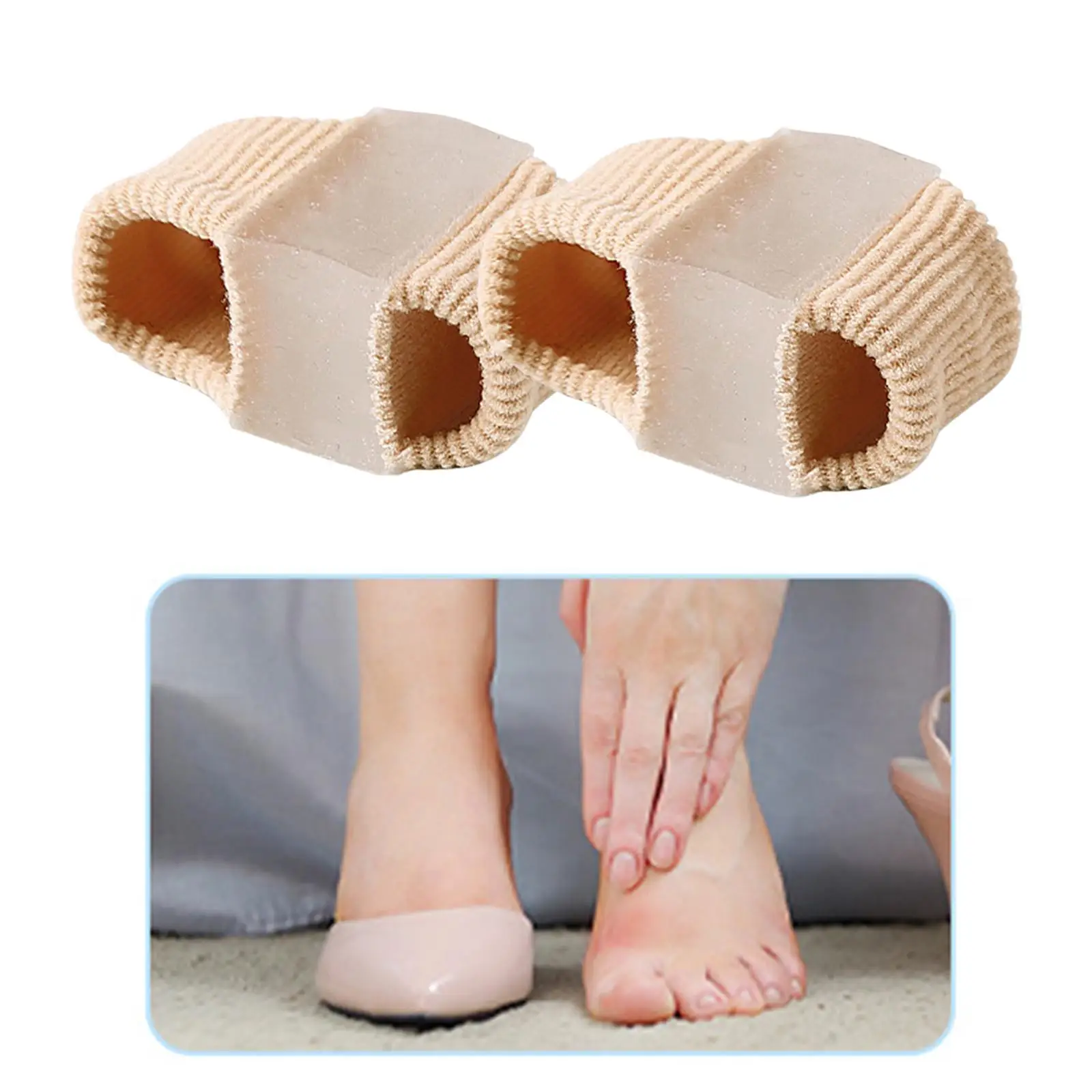 2 Pieces Toe Separators Gel with 2 Loops for Claw Toes Guard Feet Care