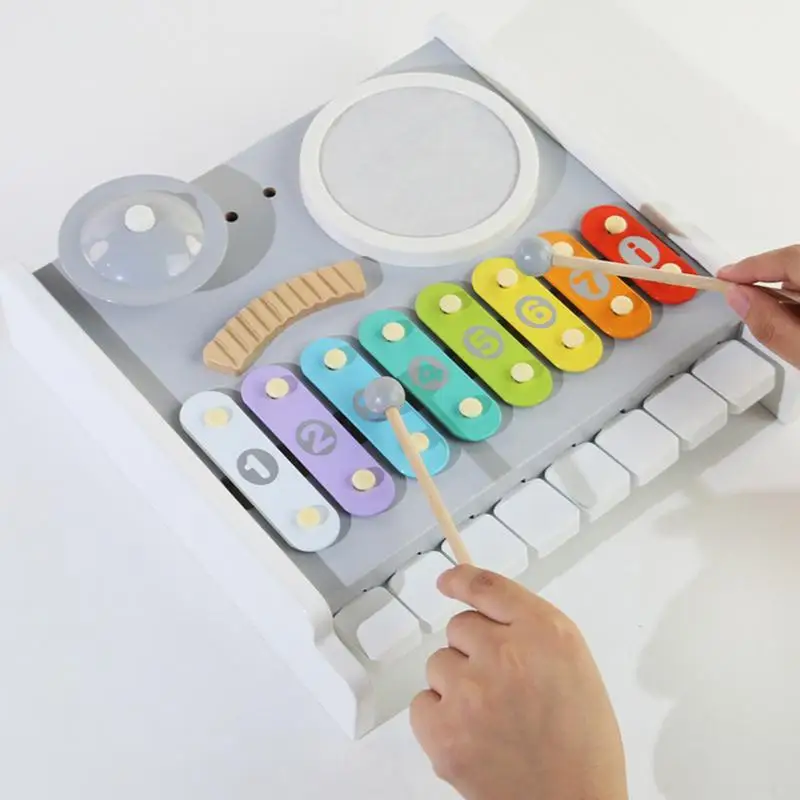 Neutral Color Musical Toys For Toddler Colorful Musical Toy Boho Xylophone Multi-Functional Musical Instruments Toy For Children