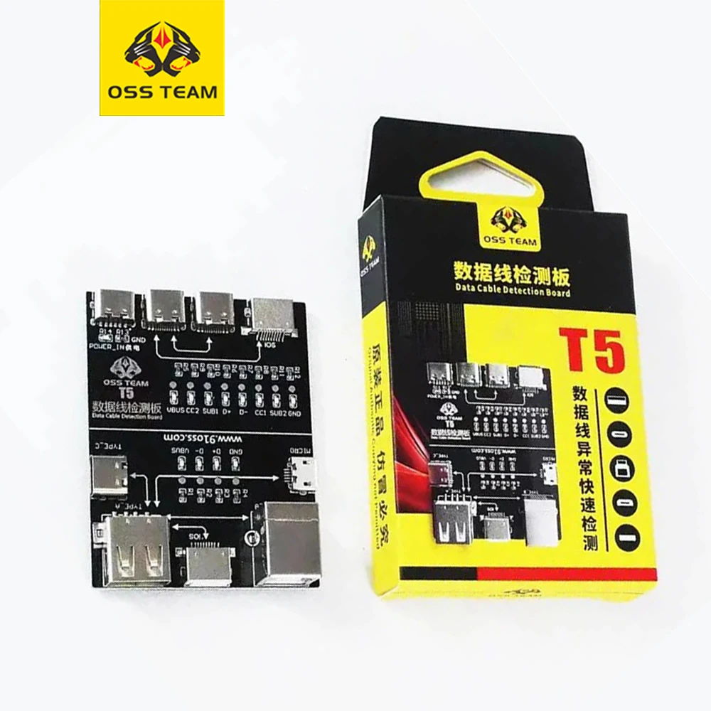 Scheda di rilevamento rapido linea dati ON-OFF OSS T5 per IPhone Android USB/Lightning/Type-C/Micro linea dati strumento di rilevamento anomalo