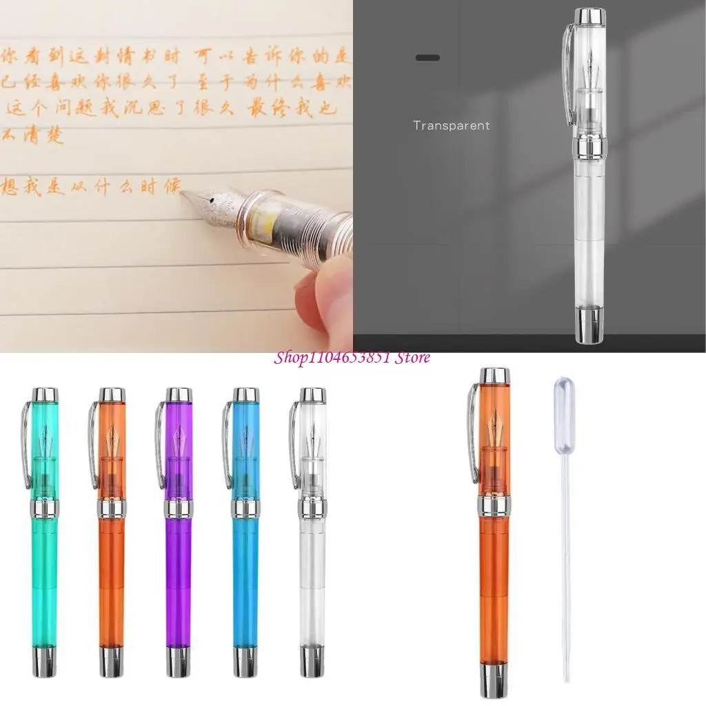 Beginner Pen One-piece for Iridium Nib EF/F Pen Tip Transparent Pen Body Fit for Sketching Art Illustrat