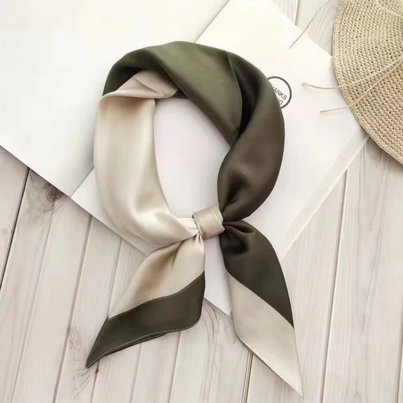 70x70cm Fashion Luxury Women Satin Silk Shawl Square Scarf Tie Wraps Neckerchief Scarves Lady Headband Bandana Foulard