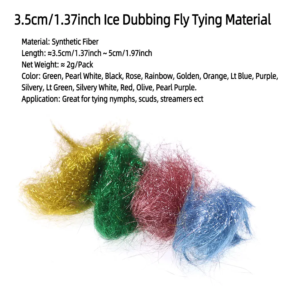 1 Packung 3,5 cm Ice Dubbing Fliegenbindematerial Nymphen-Scuds Dub Ice Wing Fiber Thorax Material Flash Sparkle Add Blending Material – Detail 2