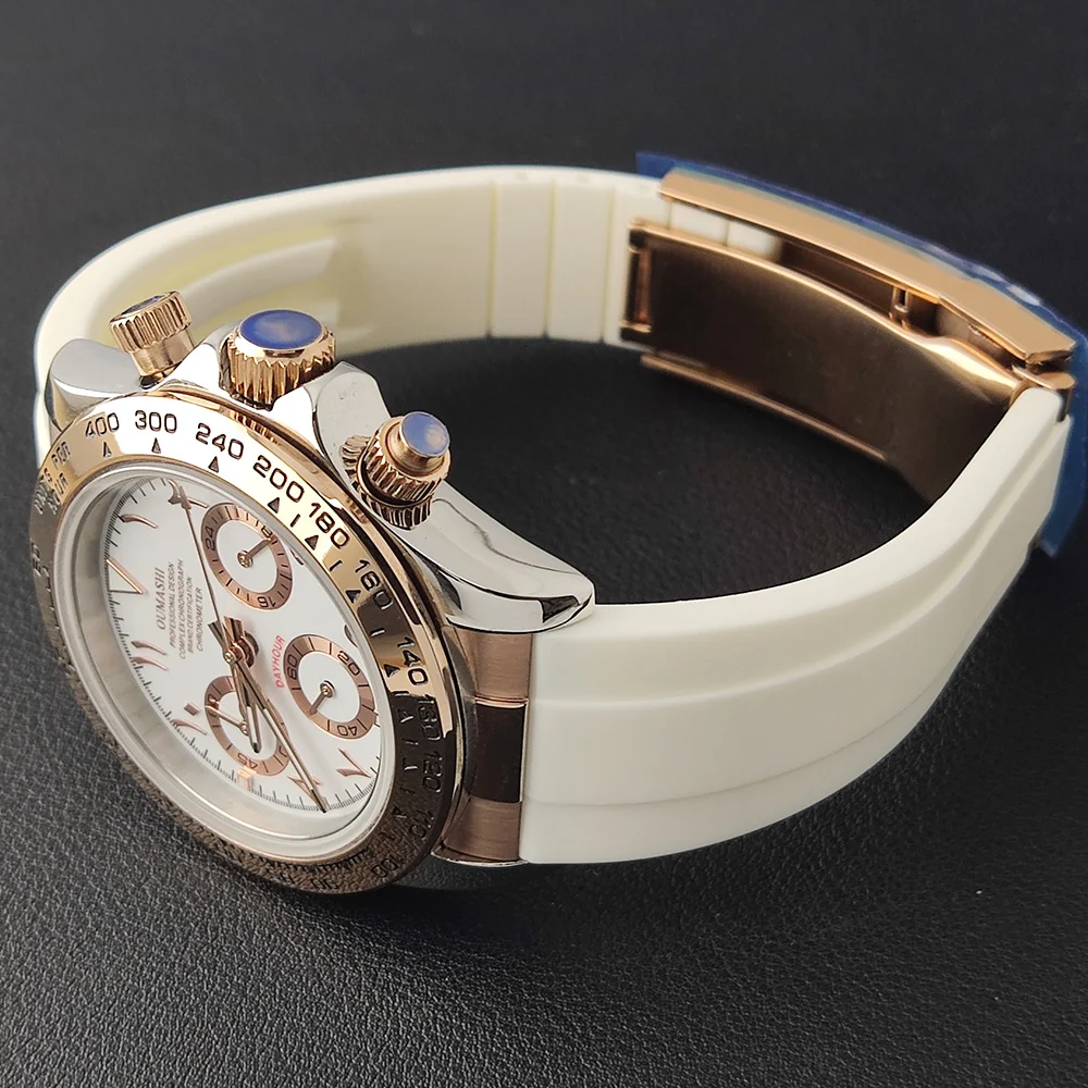 Relojes deportivos de cuarzo para hombre de 39,3mm, relojes de negocios para hombre, reloj de lujo VK63, reloj cronógrafo para hombre, pulsera de goma