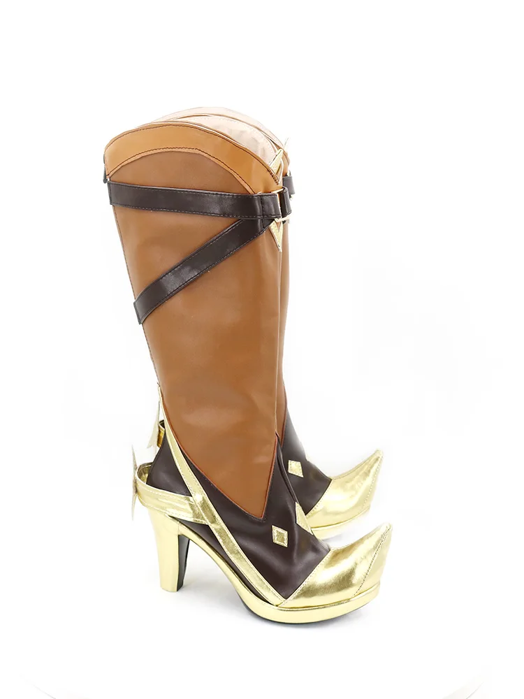 Chaussures de Cosplay Genshin Impact MMD Wind Hunter, Bottes de Mode Anime Marron, pour Homme et Femme