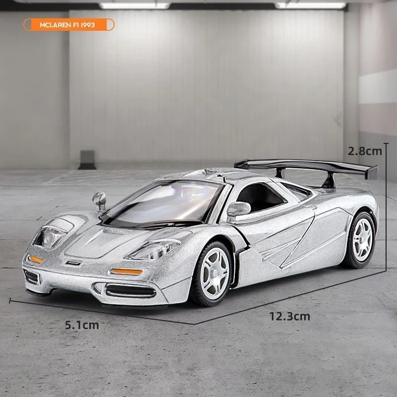 

Alloy Model Children's Sound and Light Simulation 1/36 McLaren F1 Gift Collection 1993 Vintage Pull Back Boy Car Toy Miniature
