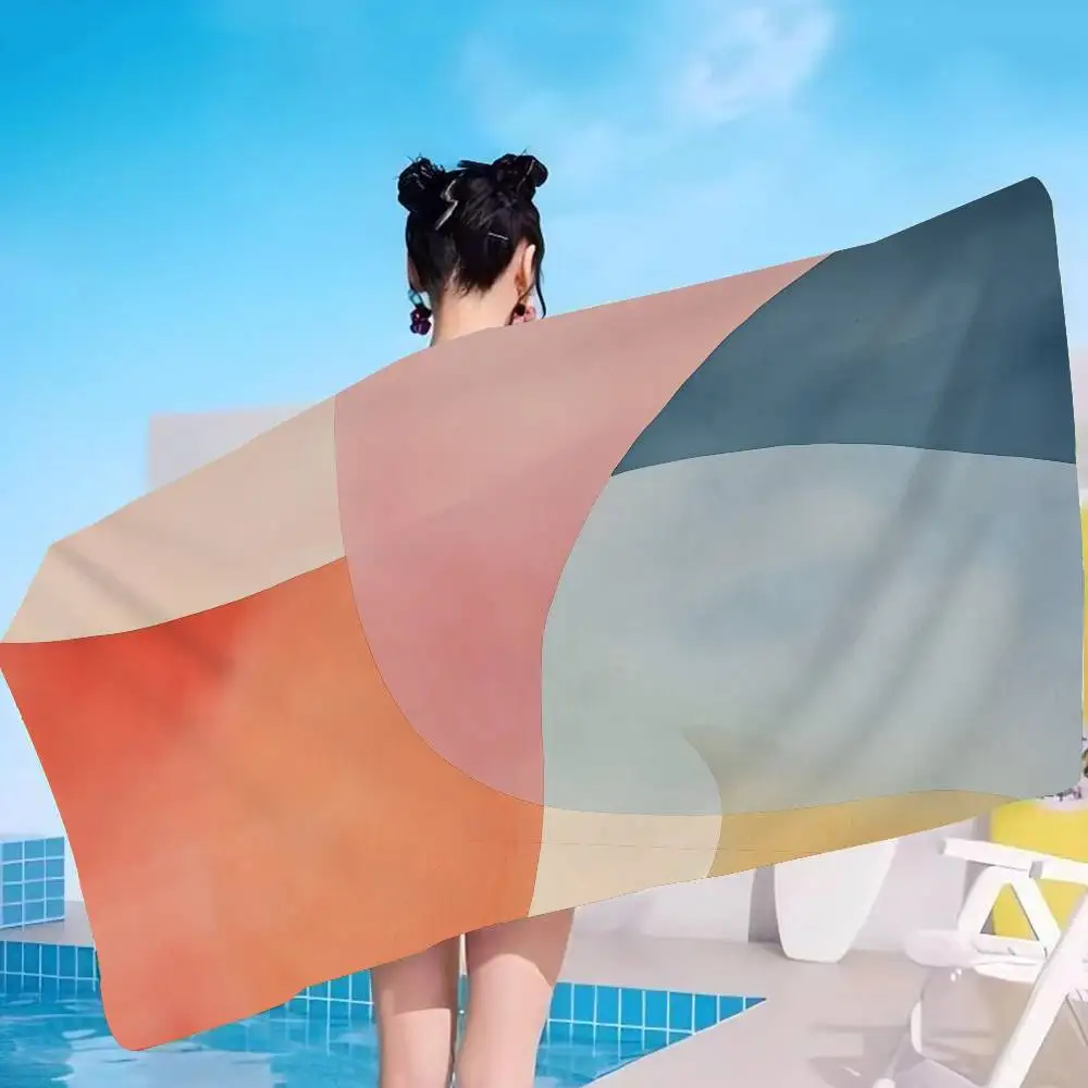 Moderne microvezeldeken in Scandinavische stijl, sneldrogende strandhanddoeken, extra groot bedrukt, superabsorberende zwembadhanddoekdeken