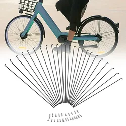 24Pcs Bike Steel Spokes And Nipples 261MM 270MM 287MM MTB Bicycle Wheel Spoke 27.5/26/29er Spoke Nipples Kit Cycling Accessories