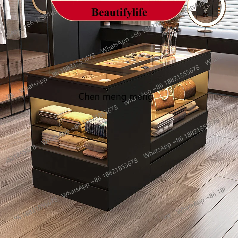 

Solid wood living room display cabinet Cloakroom Nakajidai household jewelry storage cabinet Light luxury storage cabinet