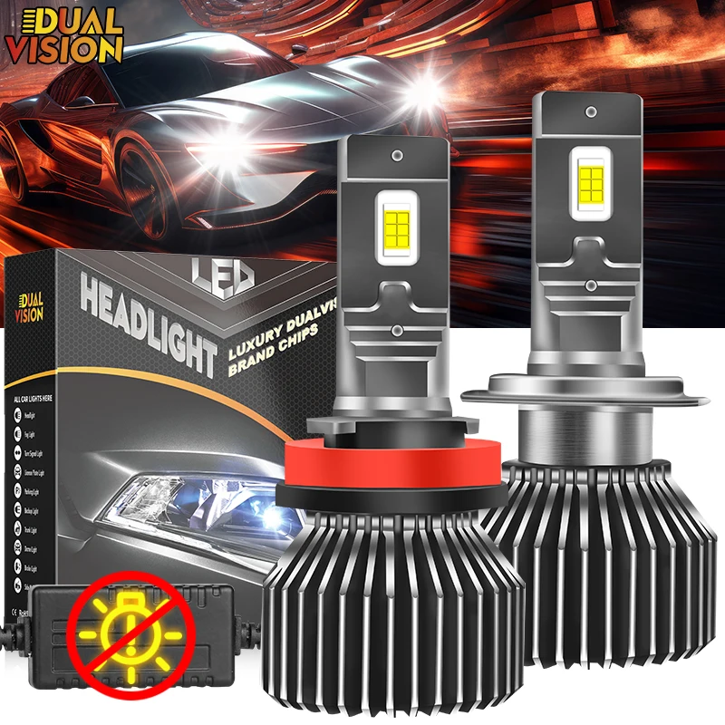

Светодиодные фары Dualvision H7 H4 H11 K5C H1 H8 H9 9005 9006 HB3 HB4 9012 hir2 6000K 3570 CSP Чипы Canbus без ошибок для линз