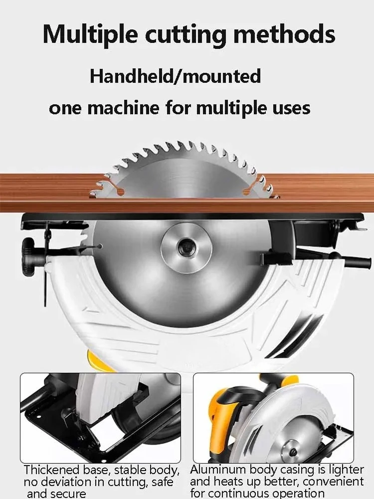Serra circular elétrica 7 polegadas 9 polegadas 10 polegadas 12 polegadas Máquina de corte doméstica opcional para carpintaria