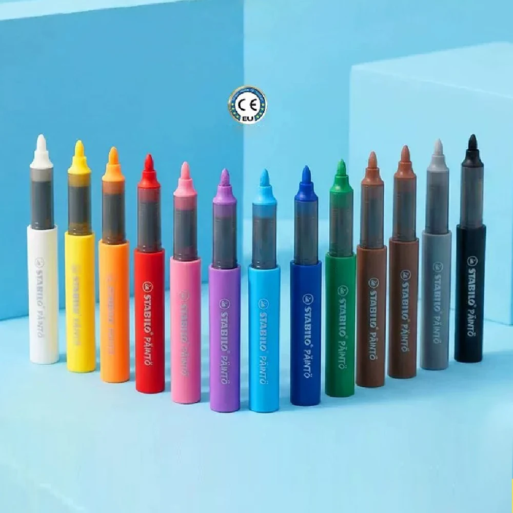 24/48pcs STABILO Acrylic Mini Markers Soft Tip Water‑proof Paint Pen Kids Students Drawing Graffiti Art Stationery for School