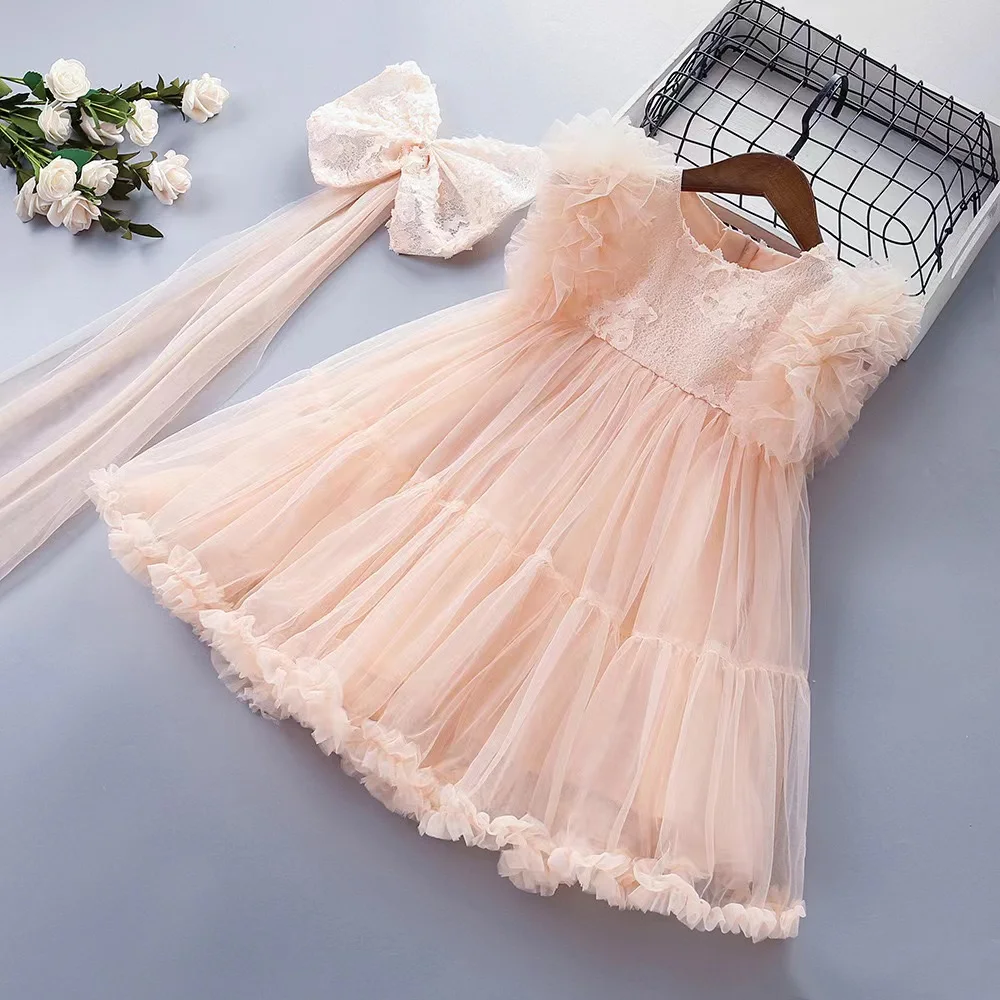 

Girls Princess Dresses Summer 2024 Children Fashion Wedding Party Dress For Baby Girls Formal Dress Clothes Kids Costume 4 6 9Y