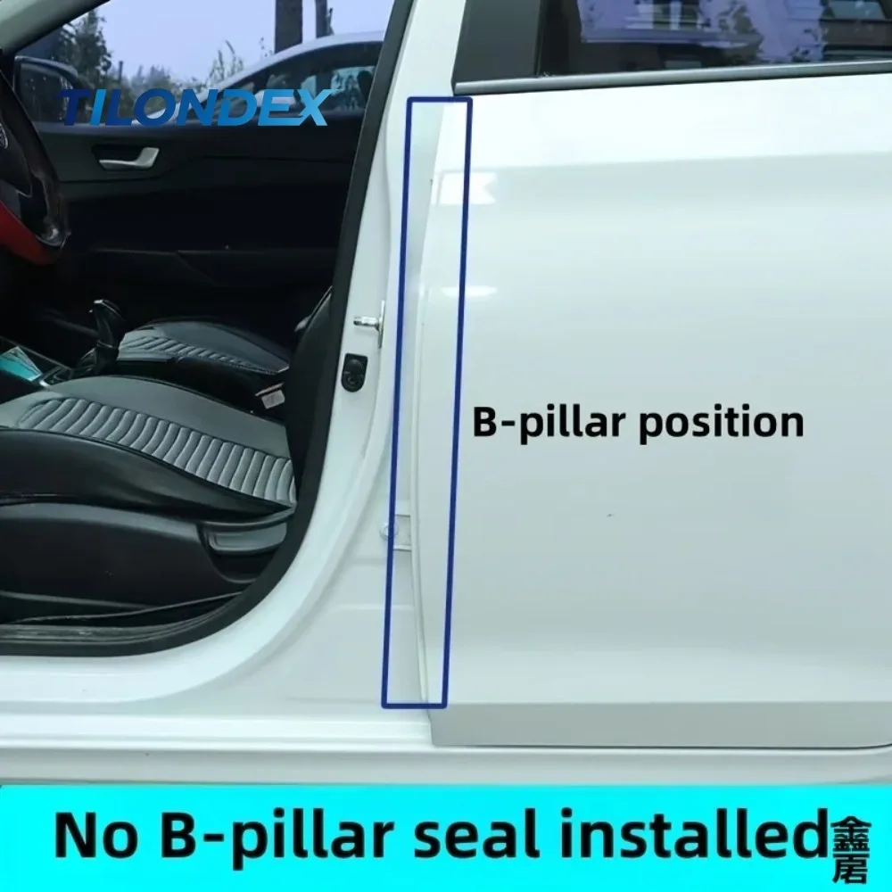TILONDEX 2pcs Car B-Pillar Sealing Strip with Steel Bar Rubber Weatherstrip for Car Door Edge Sound Insulation And Sealing