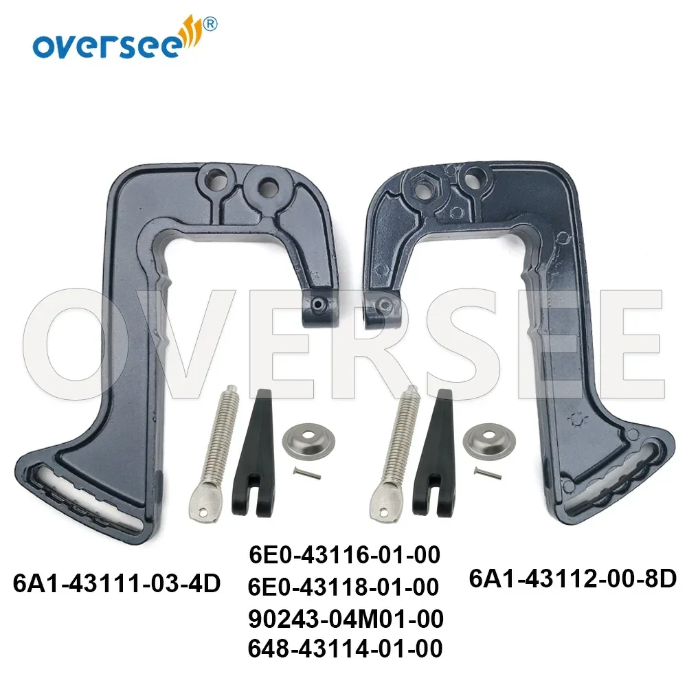 

6A1 BRACKET, CLAMP Set + 6E0-43118 Clamp Screw Set for Yamaha 2HP Outboard Engine 6A1-43111-03-4D, 6A1-43112-00-8D