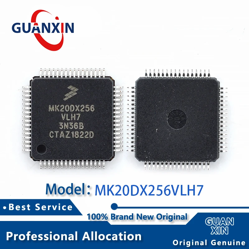 

100% New Marking MK20DX256VLH7 QFP-64 MK20DX256
