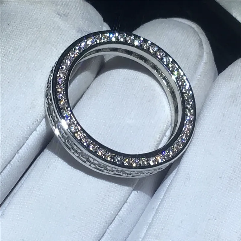 

Fine Dainty Ring Pave set Cz Stone 925 sterling silver Party Wedding band Rings For Women Valentine's Day Gifts