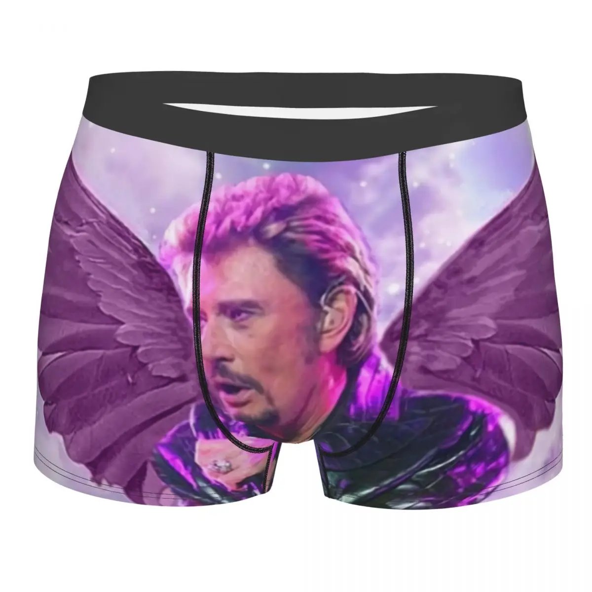 

Мужские трусы-боксеры Johnny Hallyday с 3D-принтом «Крылья ангела», мягкие, с изображением французского рок-певца, музыкальное нижнее белье, трусы-брифы