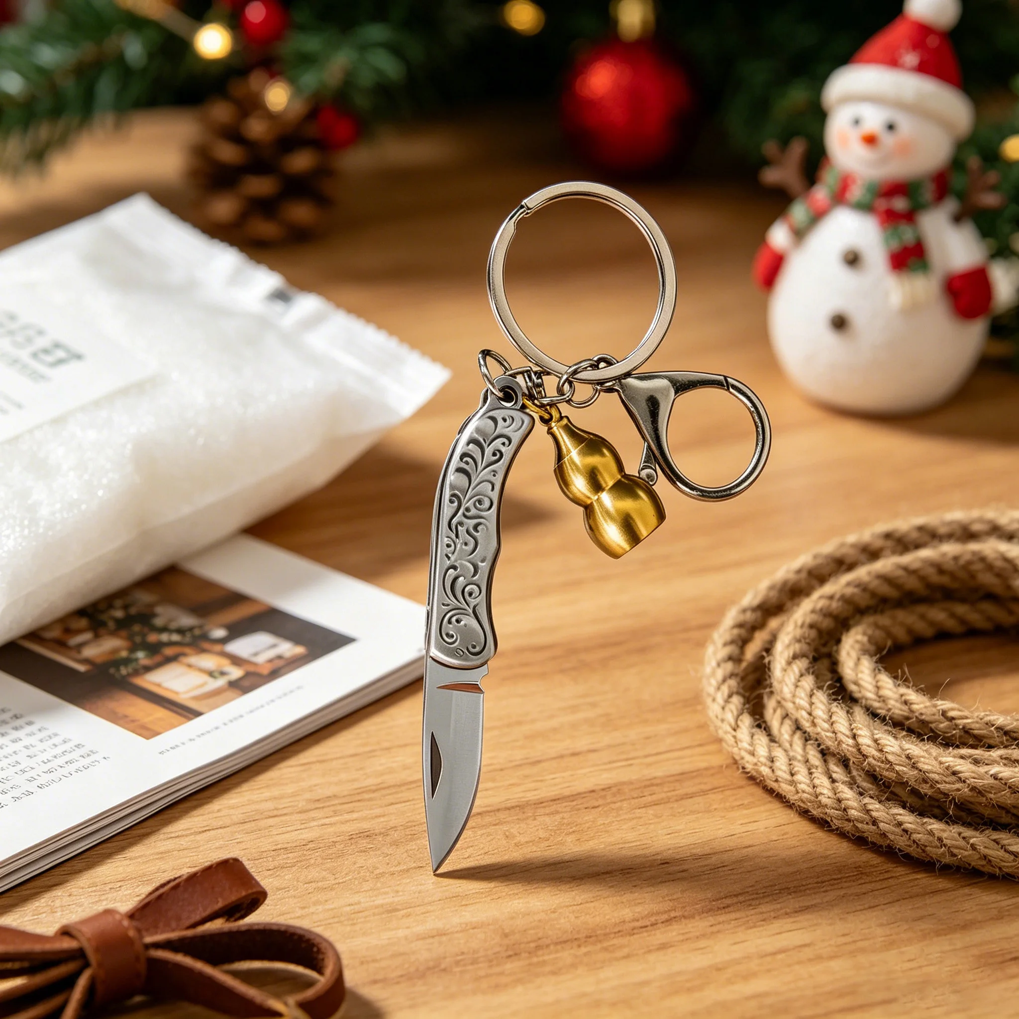

1PC，Mini Pocket Folding Knife Multifunctional EDC Utility Knife Outdoor Keychain Cutting Tool Unboxing Crafts Blade Tool